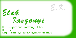 elek kaszonyi business card